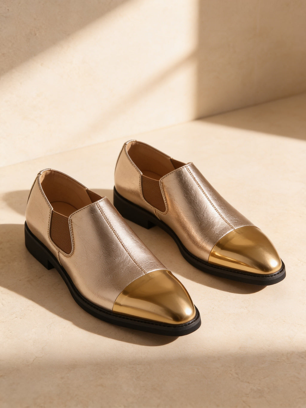 The Champagne Slip-On, limestone studio