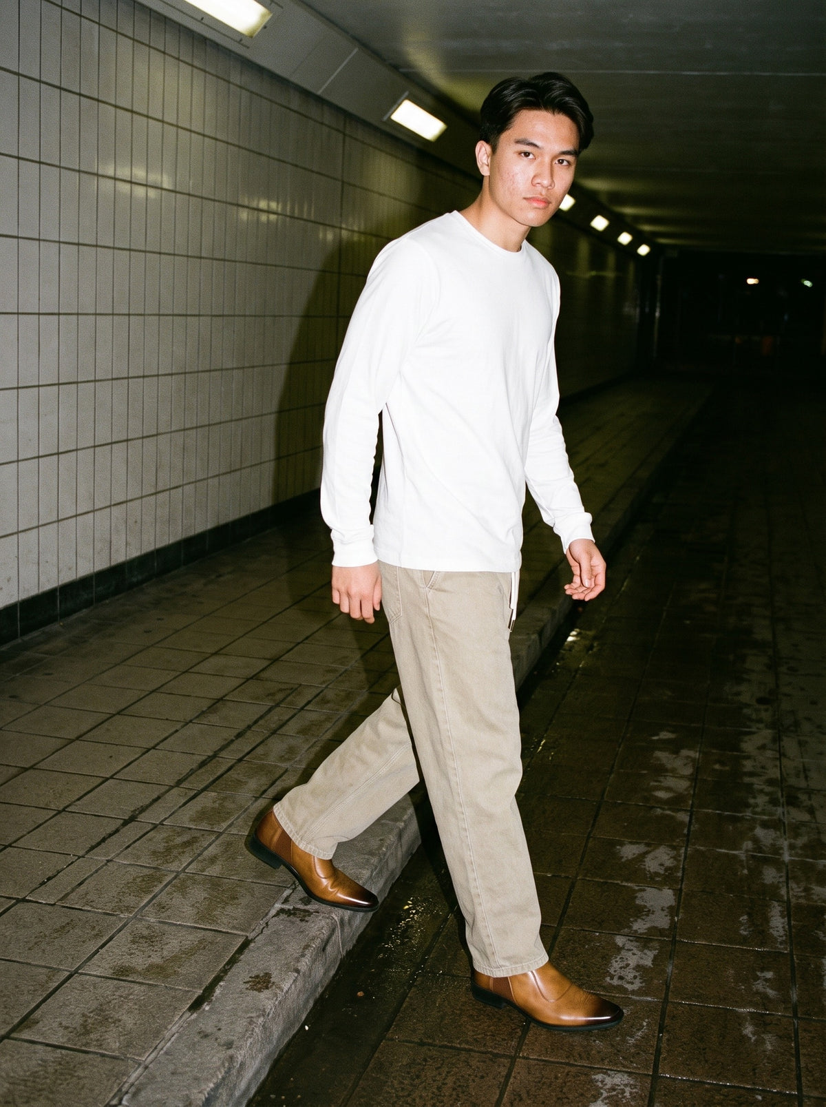 The Border Town Slip-On, on model