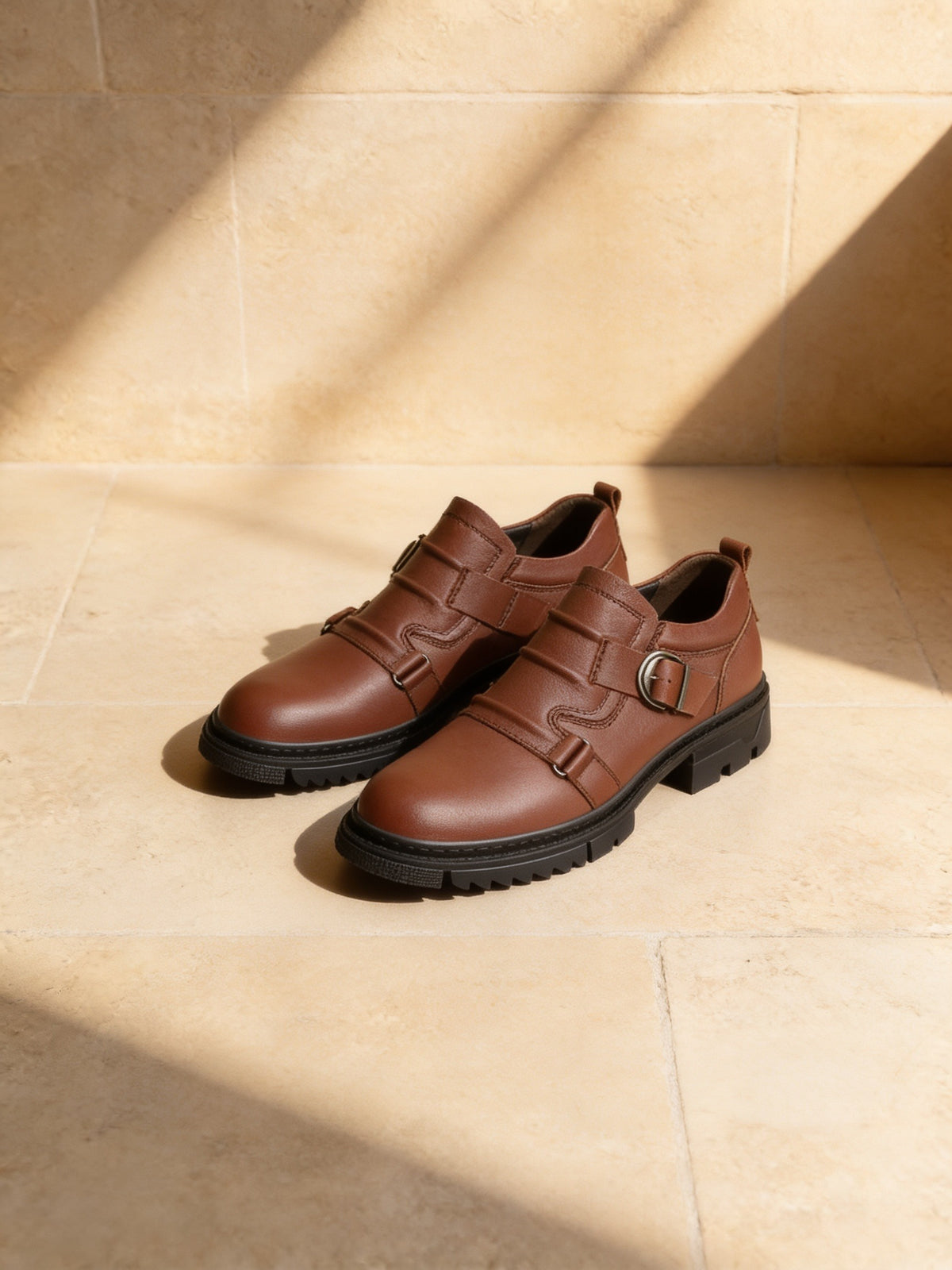 The Border Crossing Monk, limestone studio