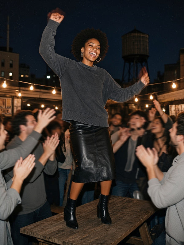 Marcel Afters Mineral Wash Oversized Sweater — Dark