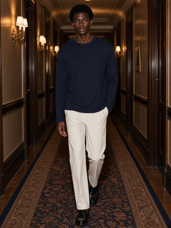 Marcel Afters Raw Edge Long Sleeve T-Shirt — Dark