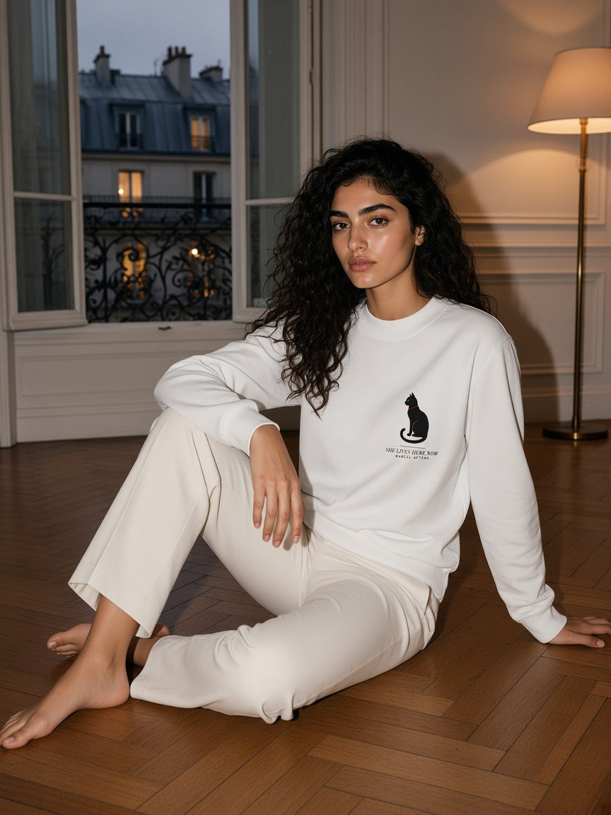 She Lives Here Now Essential Non-Shrink Mock Neck Sweatshirt