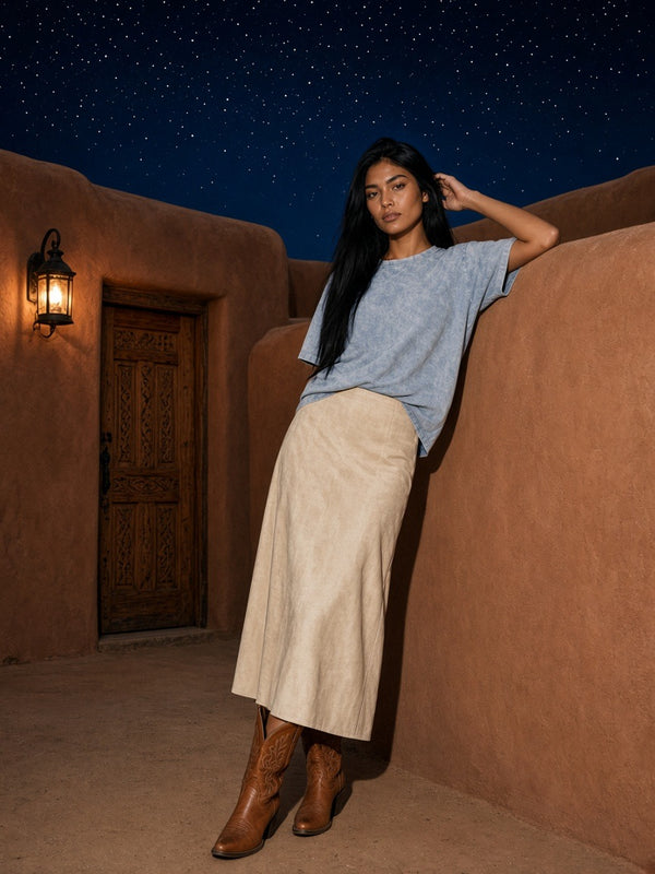 Marcel Afters Snow Washed Raw-Edge Neckline T-Shirt