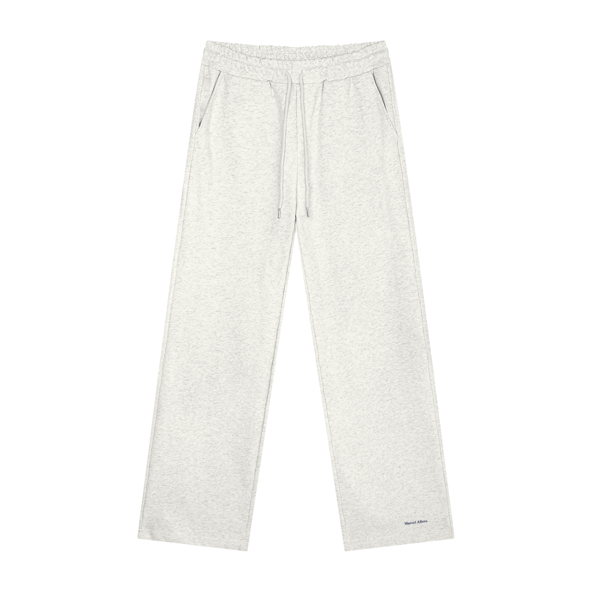 Unisex heavyweight sweatpants in Oat Gray, front view on white (supplier original)