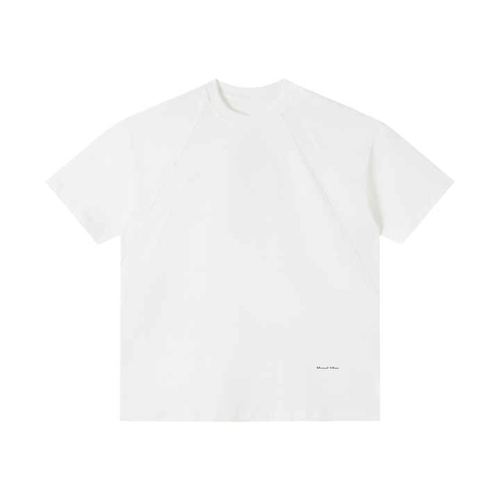 Tonal Paneled Performance T-Shirt in White, front view (supplier original)