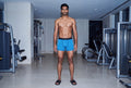 True Notions Boxer Brief — Azure / Black — worn, Azure / Black