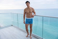 True Notions Boxer Brief — Azure / White — worn, Azure / White