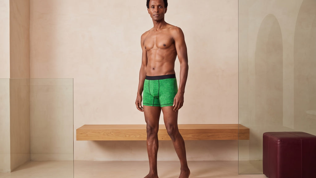 True Notions Boxer Brief — Java / Black — worn, Java / Black