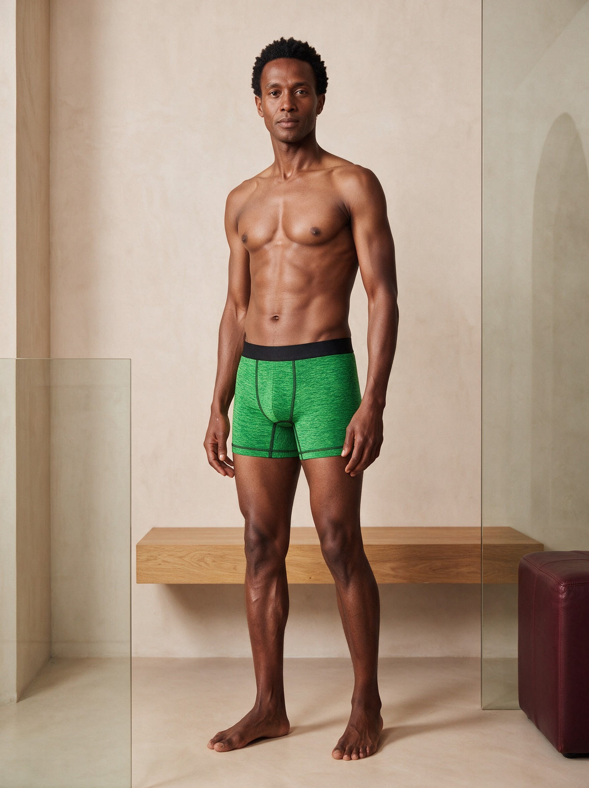 Man in the Boxer Brief in Java / Black, front view