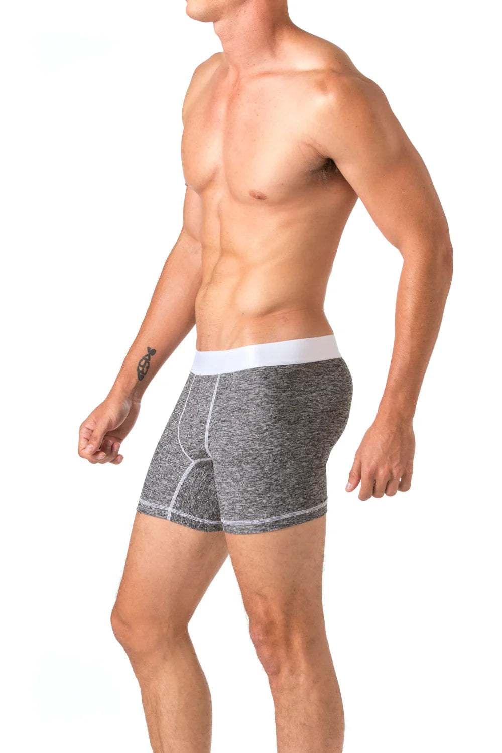 True Notions Boxer Briefs 3-Pack — Green / White — worn, Green / White
