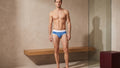 True Notions Brief — Azure / White — worn, Azure / White