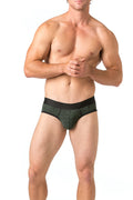 True Notions Briefs 3-Pack — Green / Black — worn, Green / Black