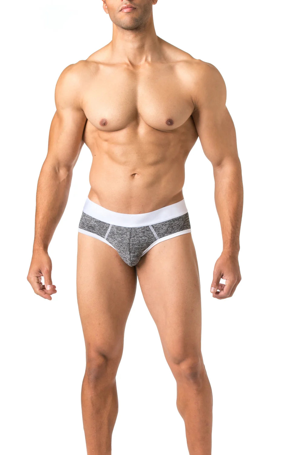 True Notions Briefs 3-Pack — Green / White — worn, Green / White