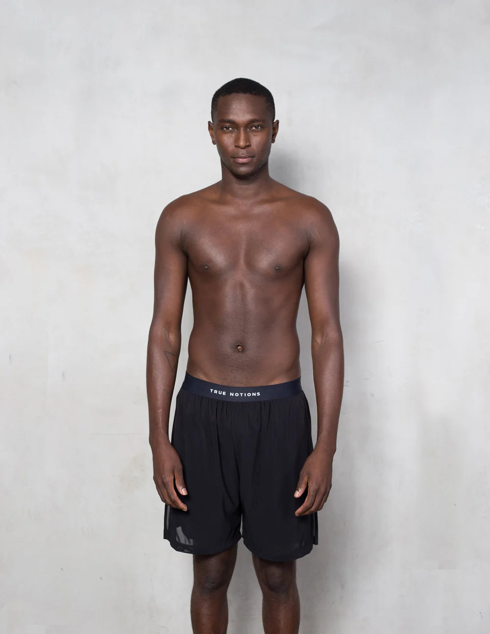 True Notions Flex Collection Double-Layered Shorts — Black — worn, Black