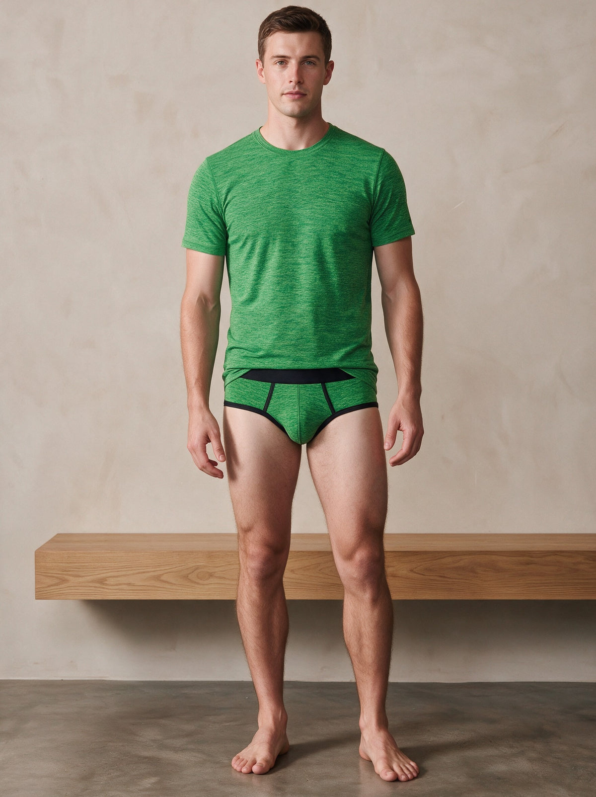 Man in the Java Tee & Brief Signature Set in Java, front view