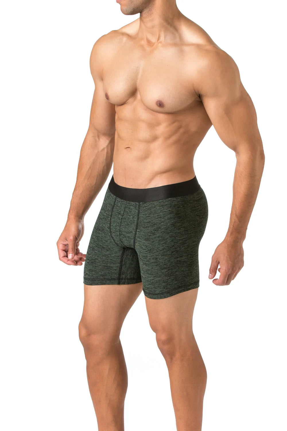 True Notions Olive Tee & Boxer Brief Signature Set — worn, Olive
