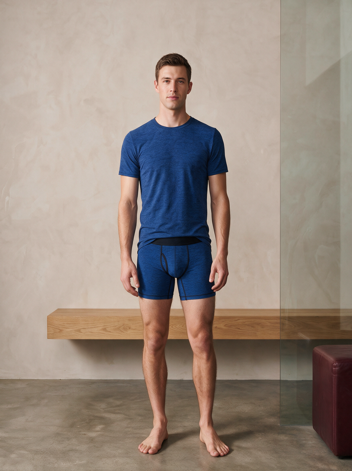 Man in the Sapphire Tee & Boxer Brief Signature Set