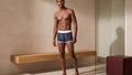 True Notions Trunk — Navy / White — worn, Navy / White