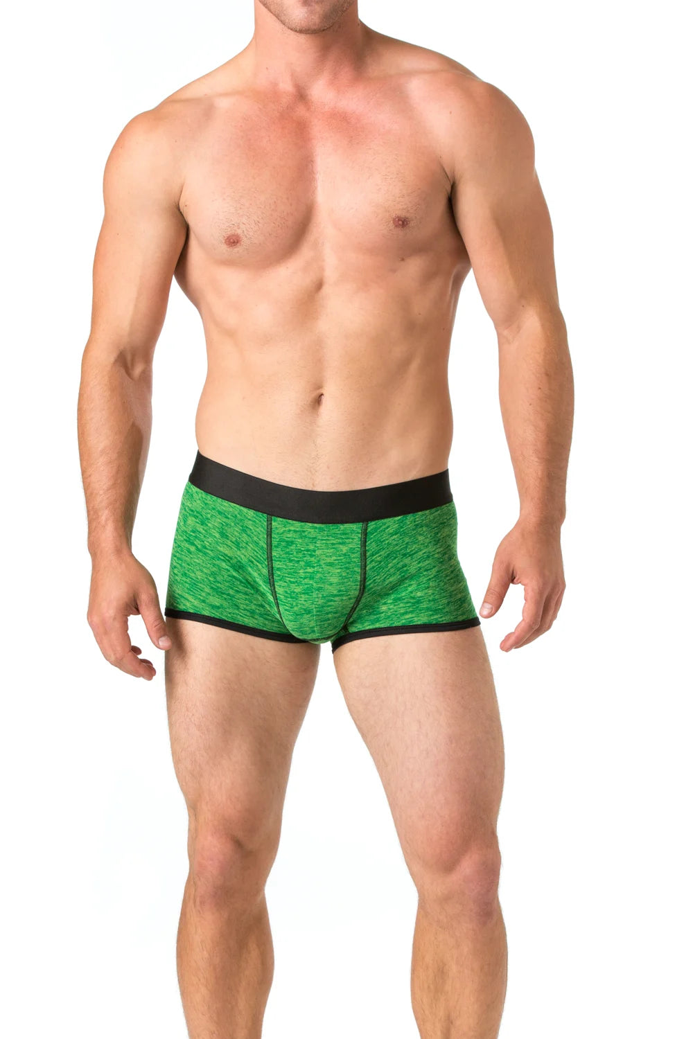 True Notions Trunks 3-Pack — Green / Black — worn, Green / Black
