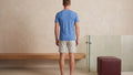 True Notions UV Crew Neck Tee — Azure — worn, Azure