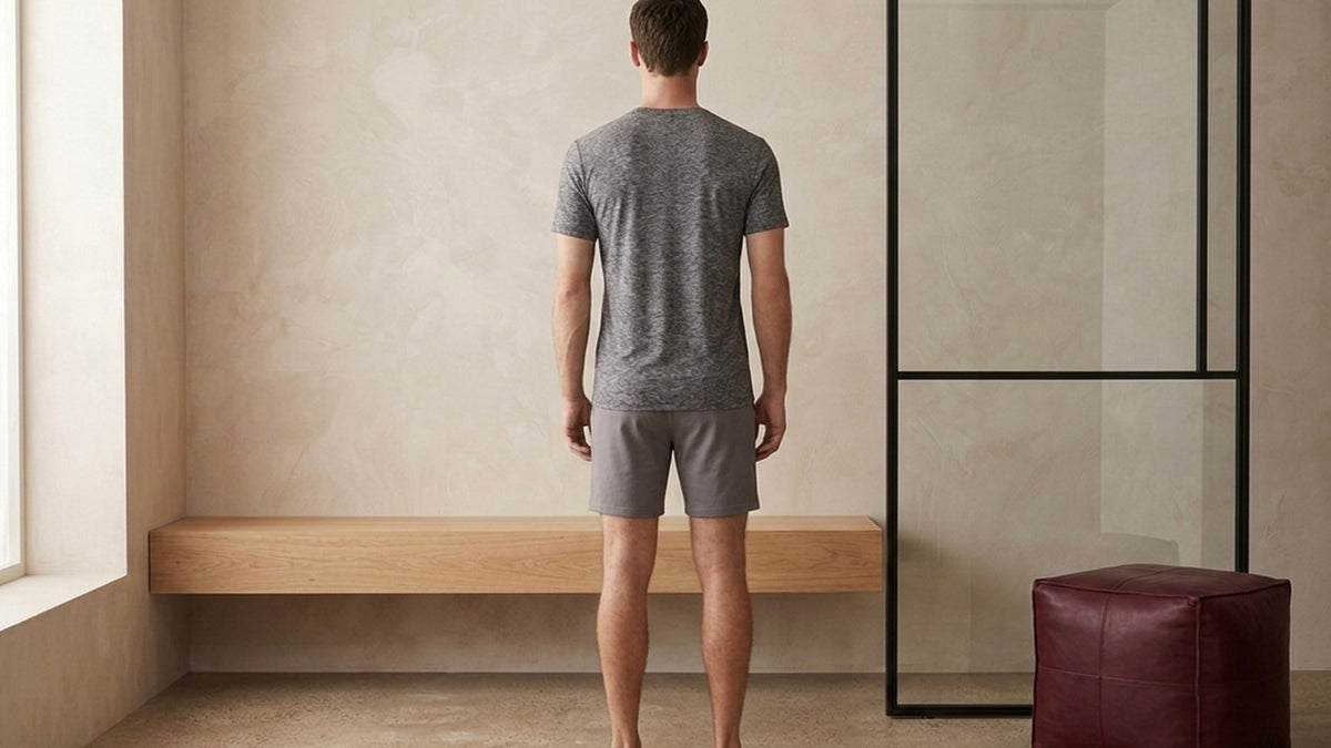 True Notions UV Crew Neck Tee — Granite — worn, Granite