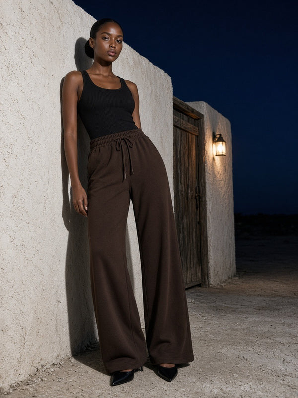 Marcel Afters Wide Leg Drawstring Sweatpants — Dark